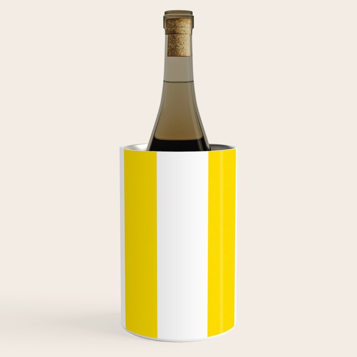 Large Yellow And White Stripes Fresh Mood #decor #society6 #buyart Wine Chiller Gallery Image 2