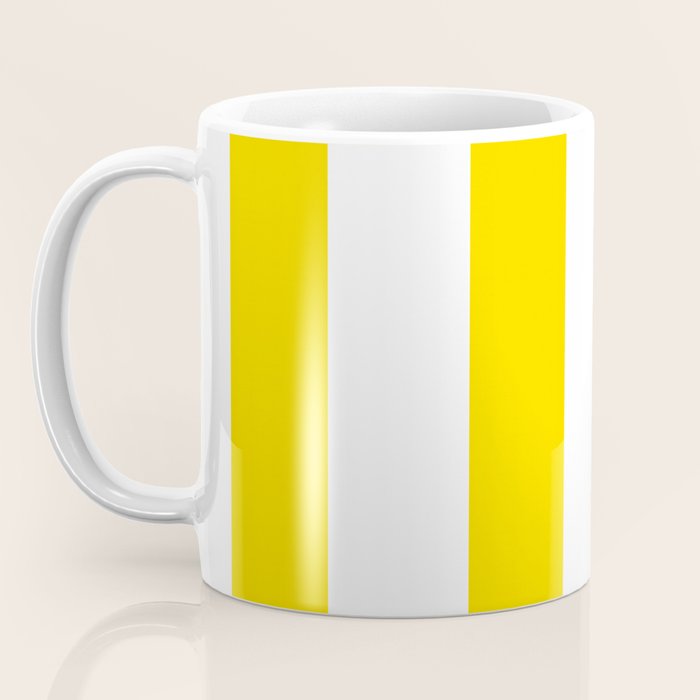 Large Yellow And White Stripes Fresh Mood #decor #society6 #buyart Coffee Mug Gallery Image 3