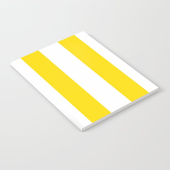 Large Yellow And White Stripes Fresh Mood #decor #society6 #buyart Notebook Gallery Image 1