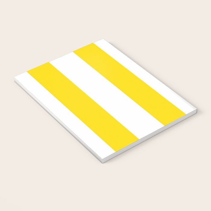 Large Yellow And White Stripes Fresh Mood #decor #society6 #buyart Notebook Gallery Image 3