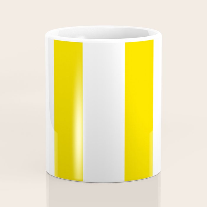 Large Yellow And White Stripes Fresh Mood #decor #society6 #buyart Coffee Mug Gallery Image 4