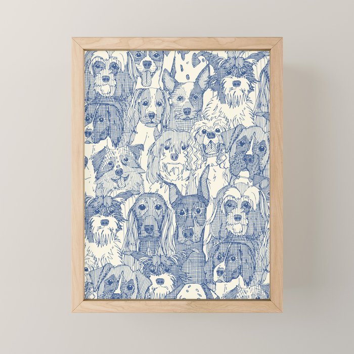 dogs aplenty classic blue pearl Mini Art Print Gallery Image 1