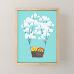 Hot cloud balloon - sun and rainbow Mini Art Print Gallery Image 1