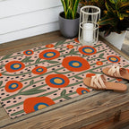 Flower Market Amsterdam, Abstract Modern Floral Print Outdoor Rug Gallery Image 2