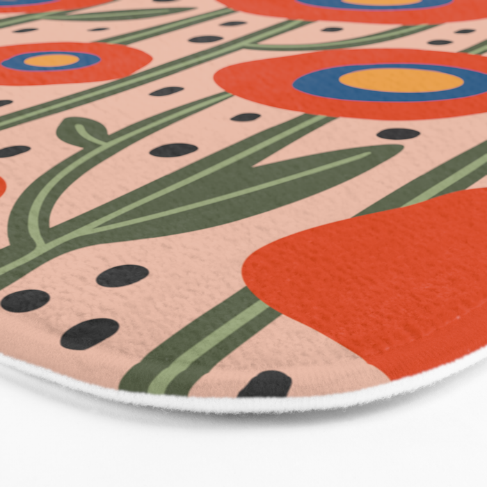 Flower Market Amsterdam, Abstract Modern Floral Print Bath Mat Gallery Image 3