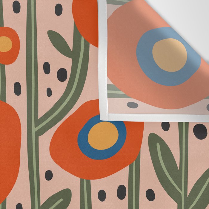 Flower Market Amsterdam, Abstract Modern Floral Print Wall Tapestry Gallery Image 3