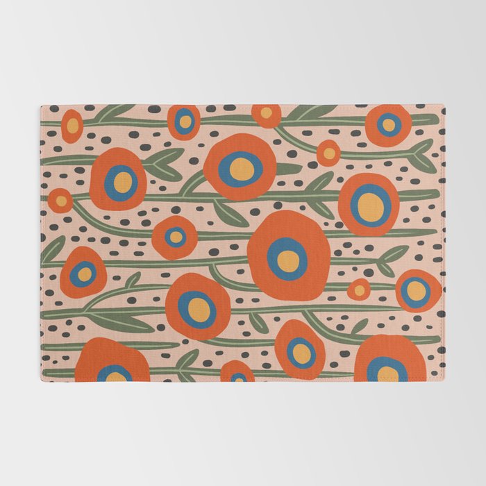 Flower Market Amsterdam, Abstract Modern Floral Print Rug Gallery Image 2