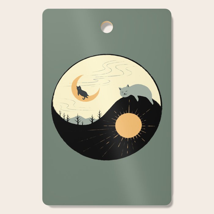 Hidden cat 36 yin yang balance Cutting Board Gallery Image 1
