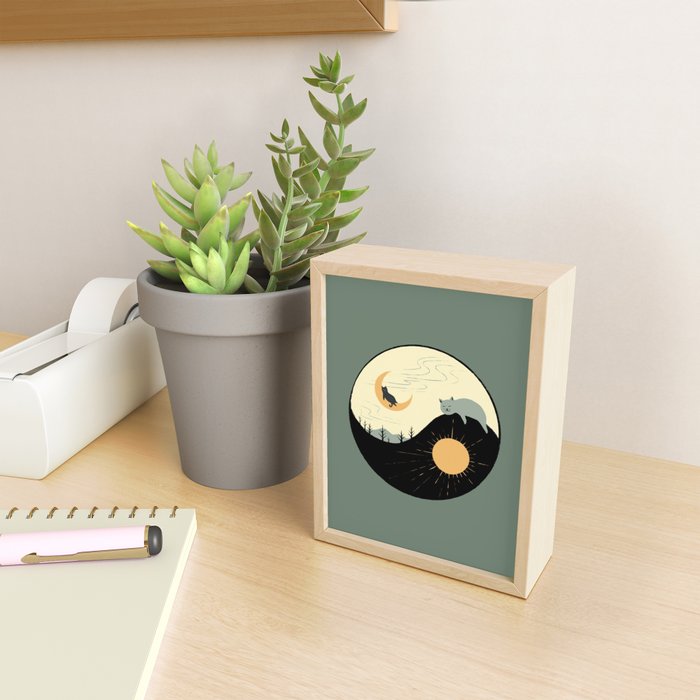 Hidden cat 36 yin yang balance Mini Art Print Gallery Image 2