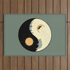 Hidden cat 36 yin yang balance Outdoor Rug Gallery Image 1