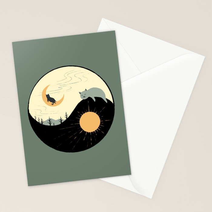 Hidden cat 36 yin yang balance Stationery Card Gallery Image 2