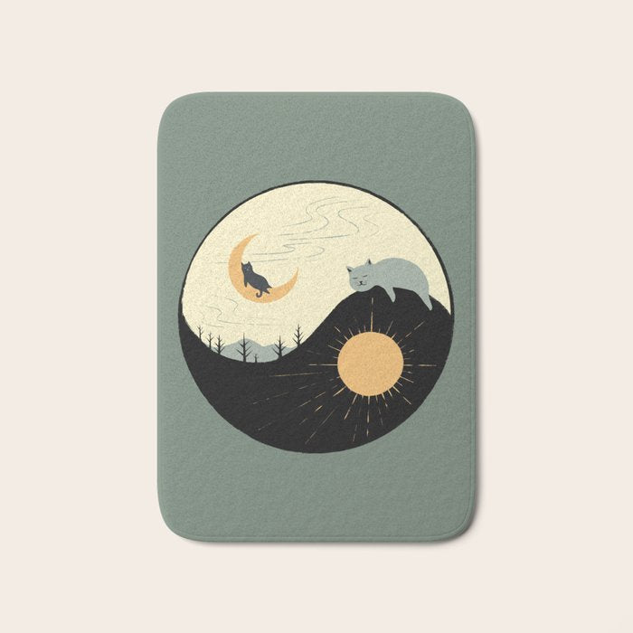 Hidden cat 36 yin yang balance Bath Mat Gallery Image 1