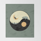 Hidden cat 36 yin yang balance Throw Blanket Gallery Image 2