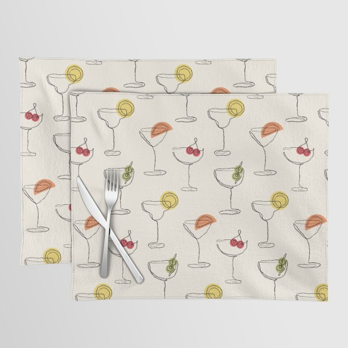 Retro Cocktails Placemat Gallery Image 1
