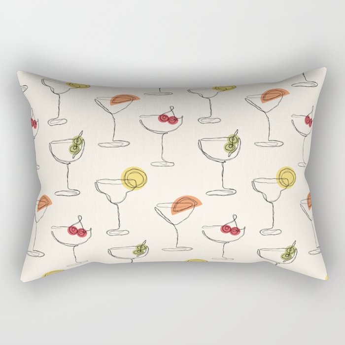 Retro Cocktails Rectangular Pillow Gallery Image 2