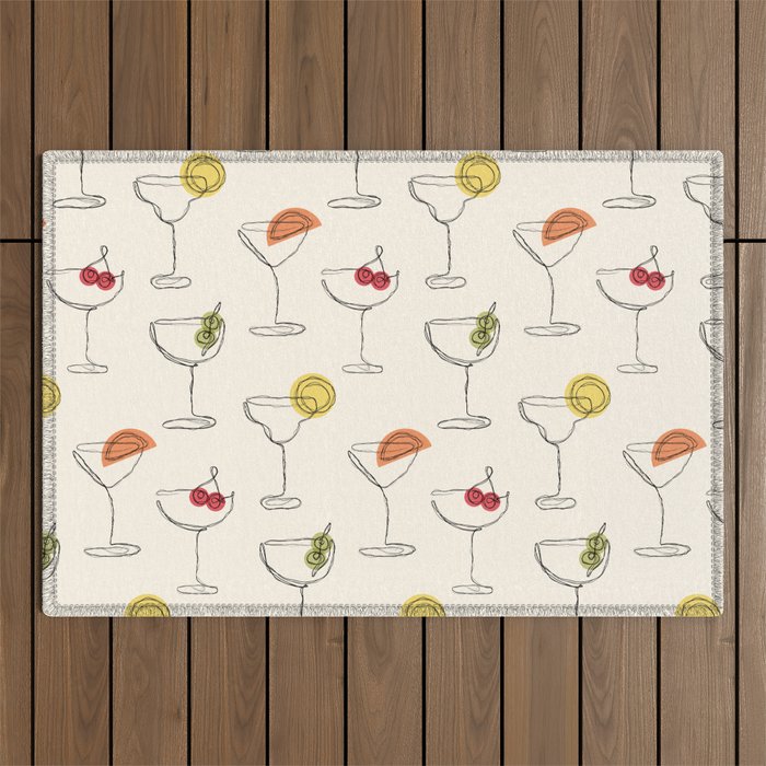 Retro Cocktails Outdoor Rug Gallery Image 1