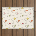 Retro Cocktails Outdoor Rug Gallery Image 1