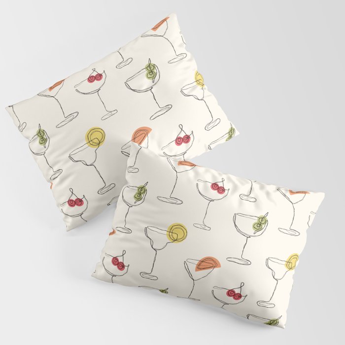 Retro Cocktails Pillow Sham Gallery Image 3