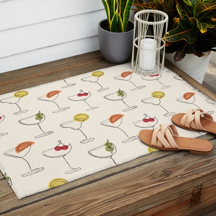 Retro Cocktails Outdoor Rug Gallery Image 2