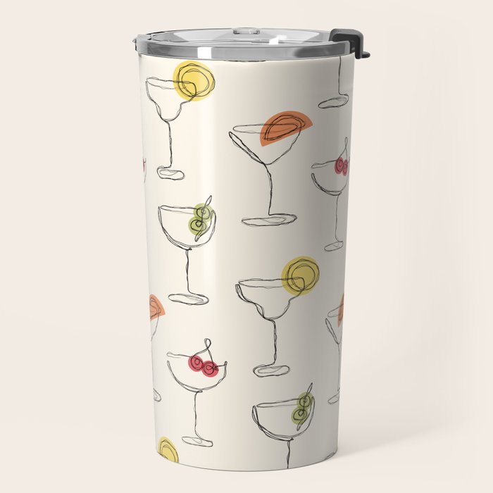 Retro Cocktails Travel Mug Gallery Image 2