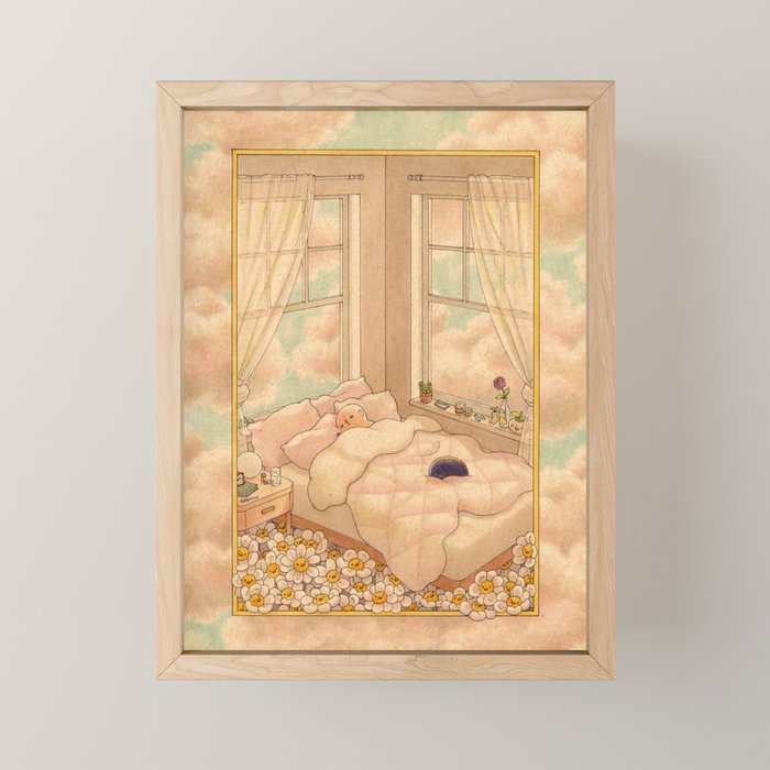 Bed in the Clouds Mini Art Print Gallery Image 1