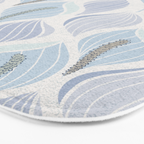 Minimalistic flow Peace lily flower powder blue Bath Mat Gallery Image 3
