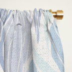 Minimalistic flow Peace lily flower powder blue Window Curtain Gallery Image 2