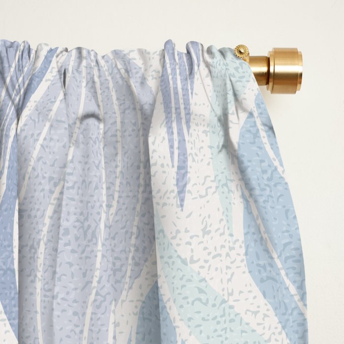 Minimalistic flow Peace lily flower powder blue Window Curtain Gallery Image 2