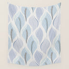 Minimalistic flow Peace lily flower powder blue Wall Tapestry Gallery Image 4