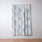 Minimalistic flow Peace lily flower powder blue Window Curtain Gallery Image 3