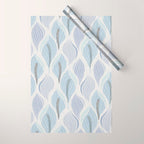 Minimalistic flow Peace lily flower powder blue Wrapping Paper Gallery Image 1
