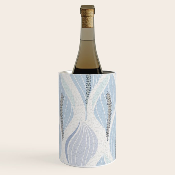 Minimalistic flow Peace lily flower powder blue Wine Chiller Gallery Image 2