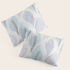 Minimalistic flow Peace lily flower powder blue Pillow Sham Gallery Image 3