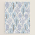 Minimalistic flow Peace lily flower powder blue Jigsaw Puzzle Gallery Image 1