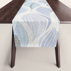Minimalistic flow Peace lily flower powder blue Table Runner Gallery Image 1