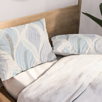 Minimalistic flow Peace lily flower powder blue Pillow Sham Gallery Image 2