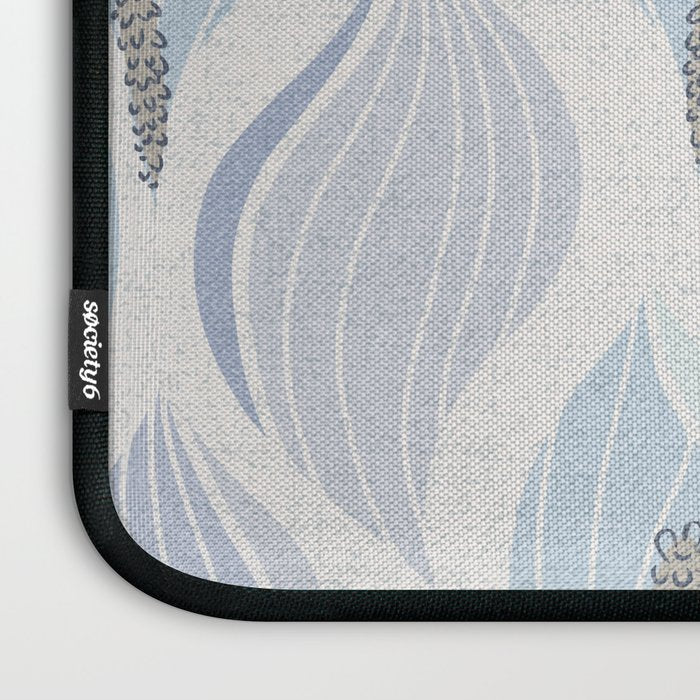 Minimalistic flow Peace lily flower powder blue Laptop Sleeve Gallery Image 3