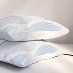 Minimalistic flow Peace lily flower powder blue Pillow Sham Gallery Image 3