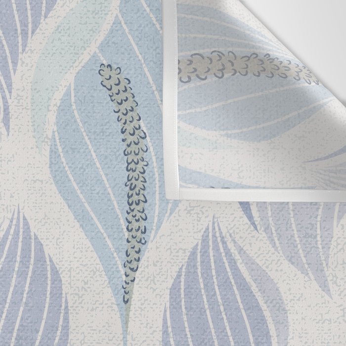 Minimalistic flow Peace lily flower powder blue Wall Tapestry Gallery Image 3