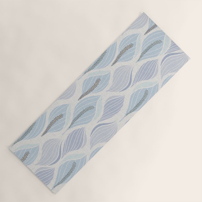 Minimalistic flow Peace lily flower powder blue Yoga Mat Gallery Image 1