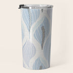 Minimalistic flow Peace lily flower powder blue Travel Mug Gallery Image 3
