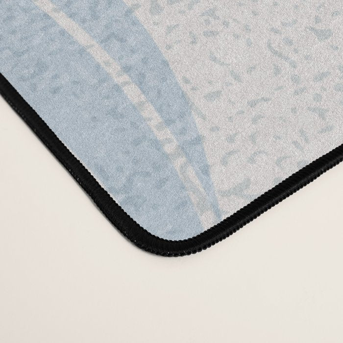 Minimalistic flow Peace lily flower powder blue Desk Mat Gallery Image 4
