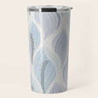 Minimalistic flow Peace lily flower powder blue Travel Mug Gallery Image 1