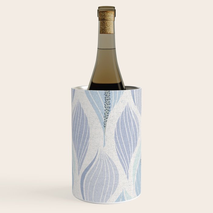 Minimalistic flow Peace lily flower powder blue Wine Chiller Gallery Image 3