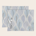 Minimalistic flow Peace lily flower powder blue Placemat Gallery Image 1