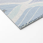 Minimalistic flow Peace lily flower powder blue Welcome Mat Gallery Image 2