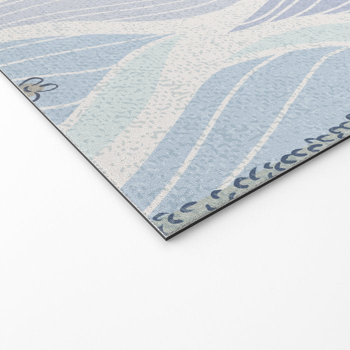 Minimalistic flow Peace lily flower powder blue Welcome Mat Gallery Image 2