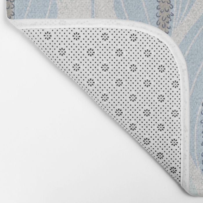 Minimalistic flow Peace lily flower powder blue Bath Mat Gallery Image 2