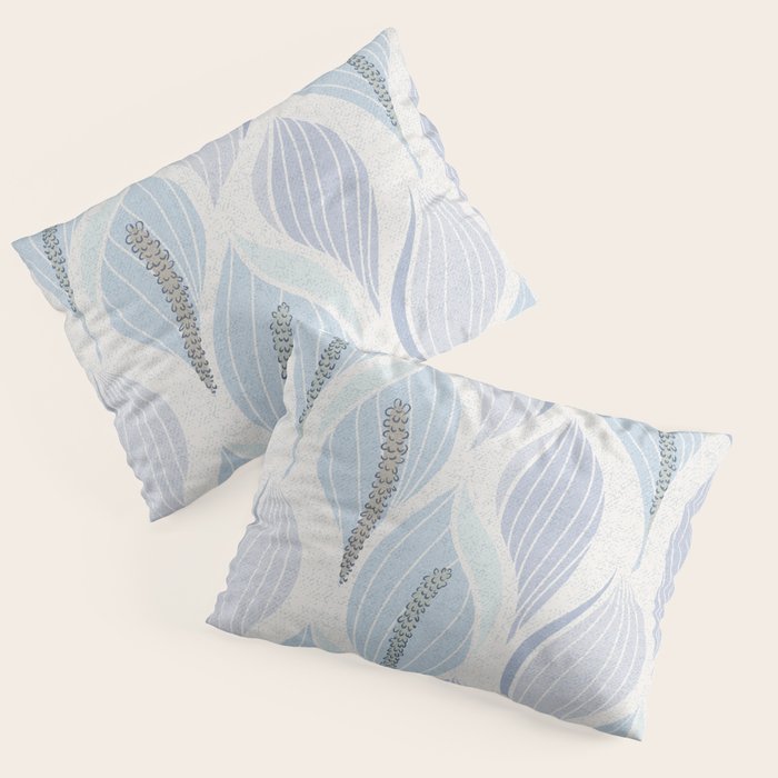 Minimalistic flow Peace lily flower powder blue Pillow Sham Gallery Image 1