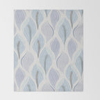 Minimalistic flow Peace lily flower powder blue Throw Blanket Gallery Image 2